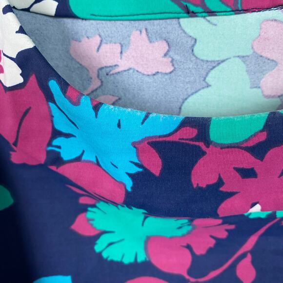 Katherine Way Blue&Green Floral Sleeveless Shift Dress Sz.M - Picture 9 of 10